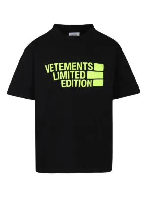 Vetements Kids Logo T-shirt | Black | FARFETCH RO