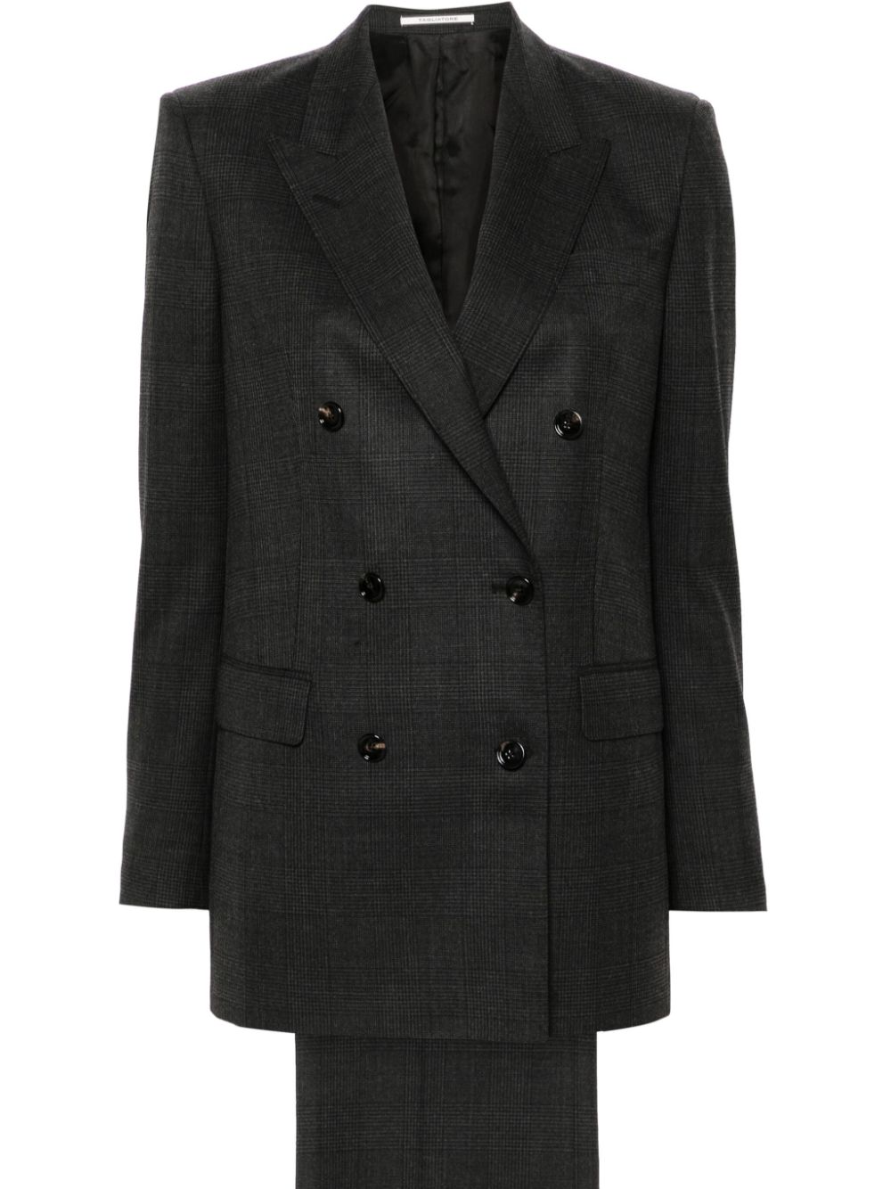 Tagliatore check-pattern suit - Black