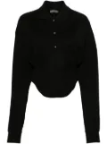 Mugler corseted polo shirt - Black