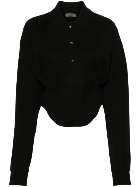 Mugler corseted polo shirt