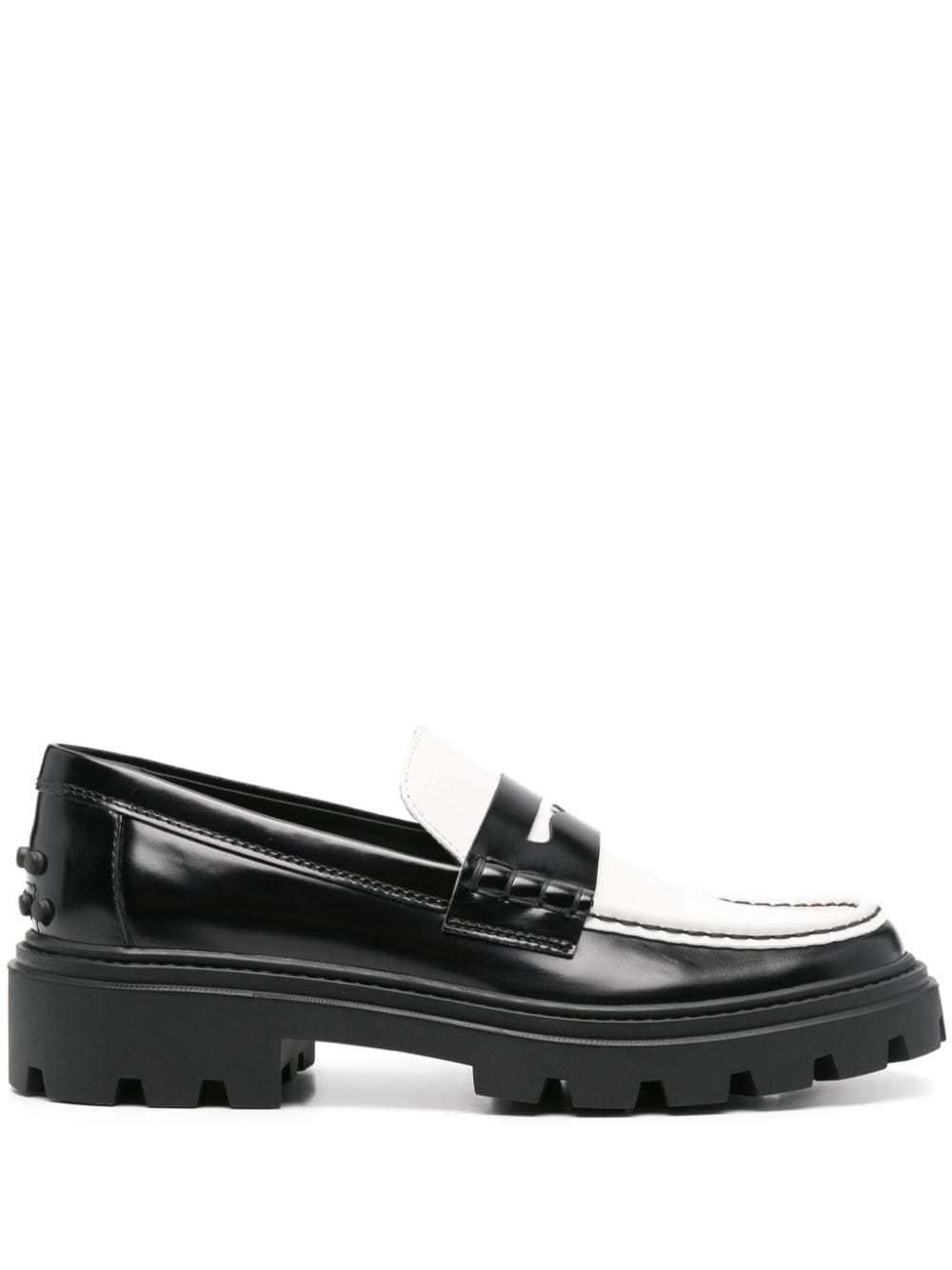 Shop Tod's Two-tone Loafers In 黑色