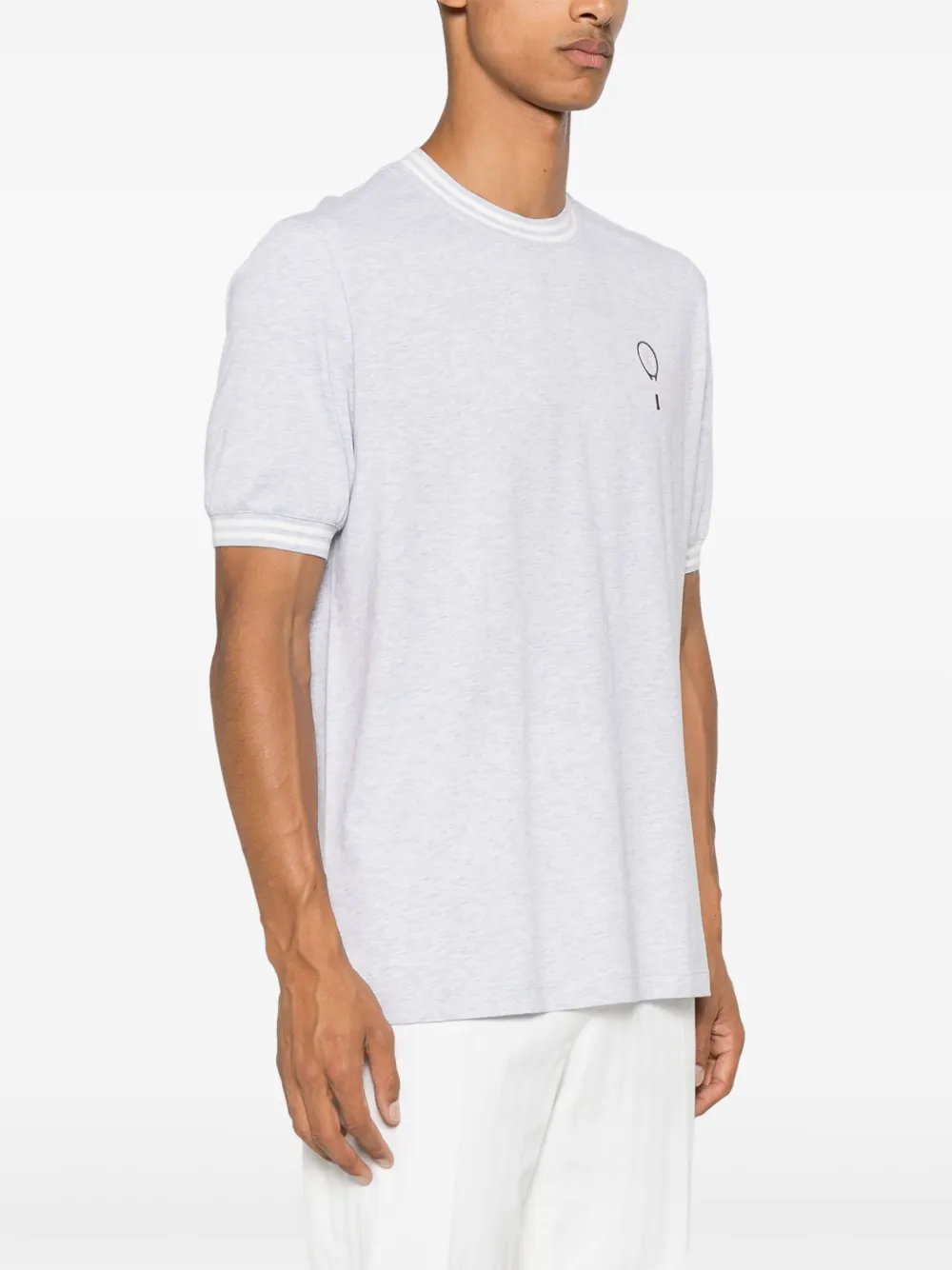 Brunello Cucinelli T-shirt met tennis-logo Grijs