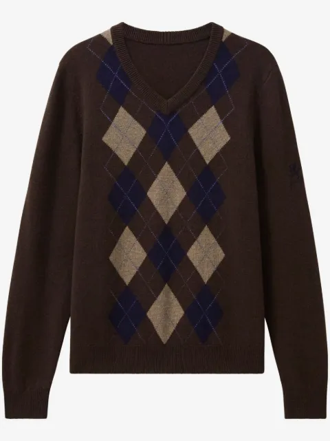 Pringle of Scotland argyle v-neck sweater