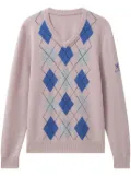 Pringle of Scotland argyle v-neck sweater - Pink