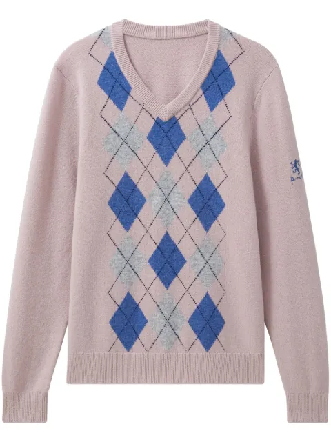 Pringle of Scotland argyle v-neck sweater
