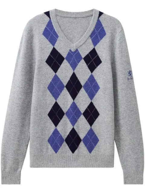 Pringle of Scotland argyle v-neck sweater