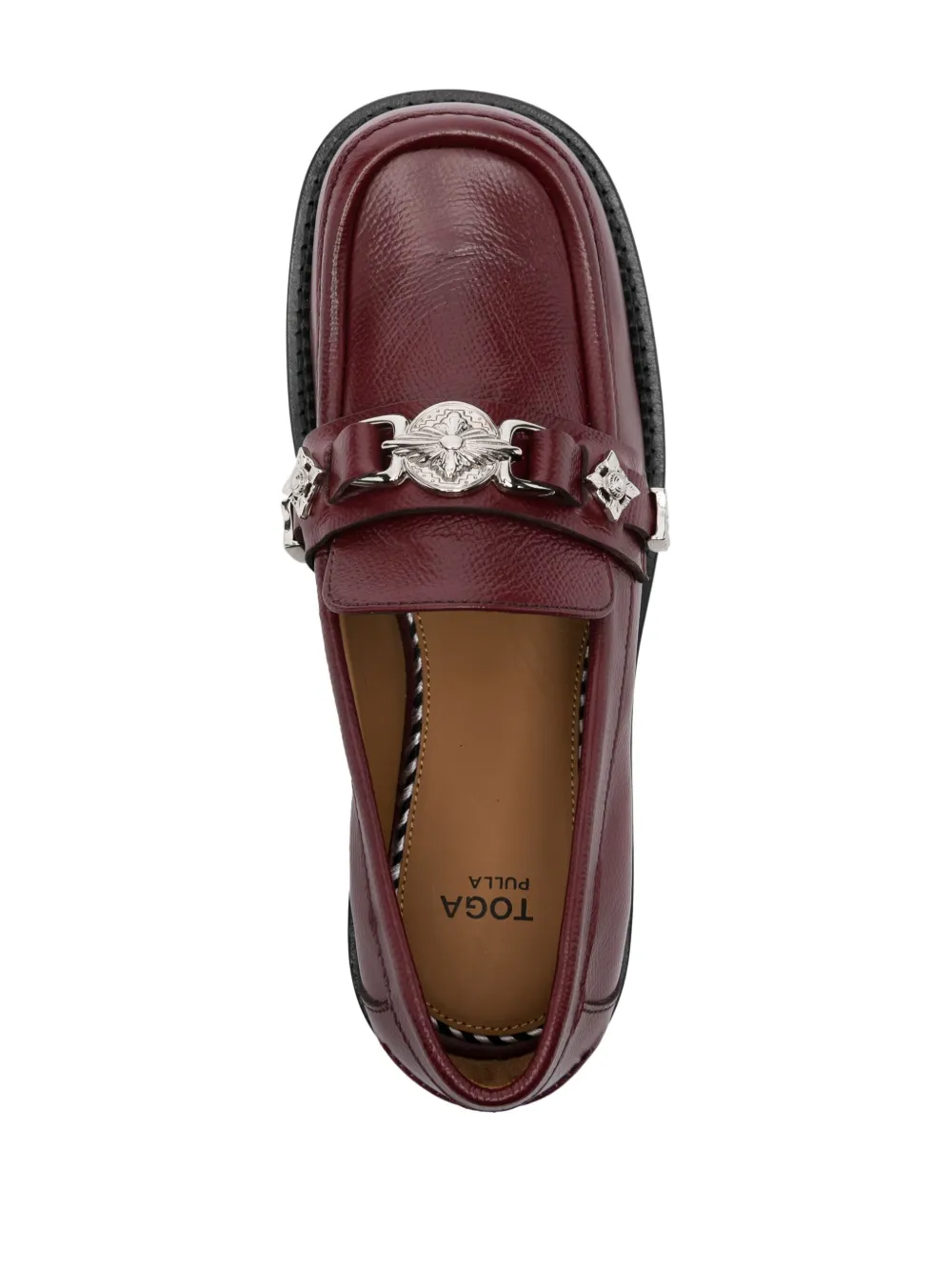 Toga Pulla stud-embellished loafers Red