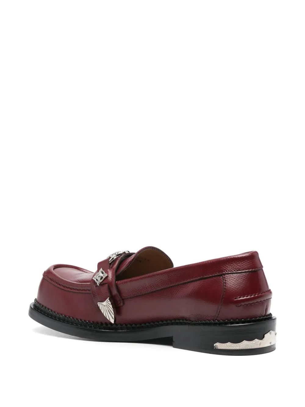 Toga Pulla stud-embellished loafers Red