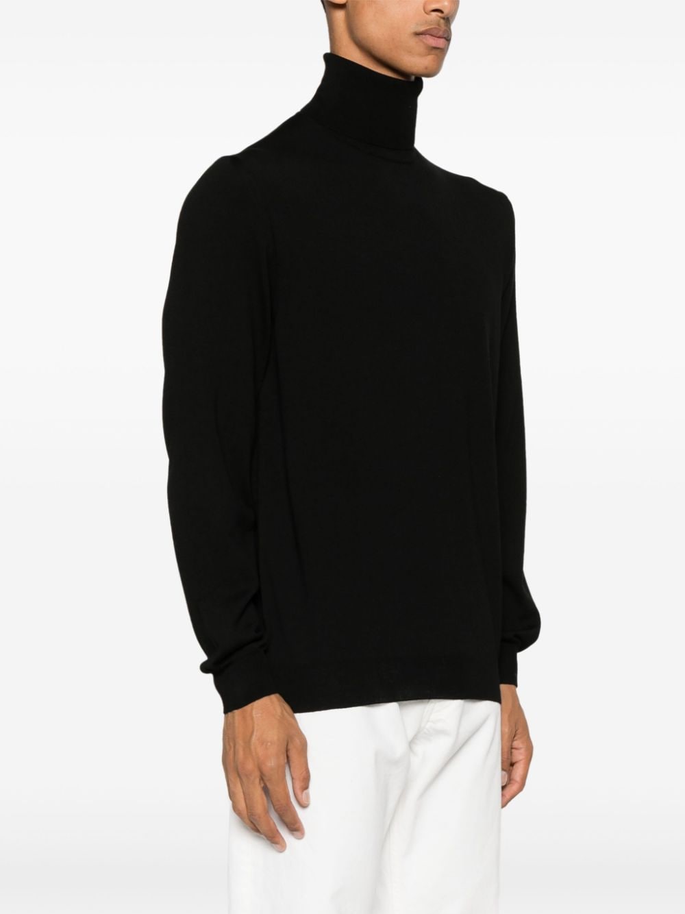 Shop Zanone Fine-knit Sweater In Black