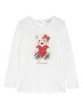 Monnalisa teddy bear-print T-shirt - White