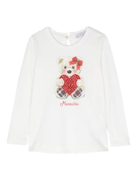 Monnalisa teddy bear-print T-shirt