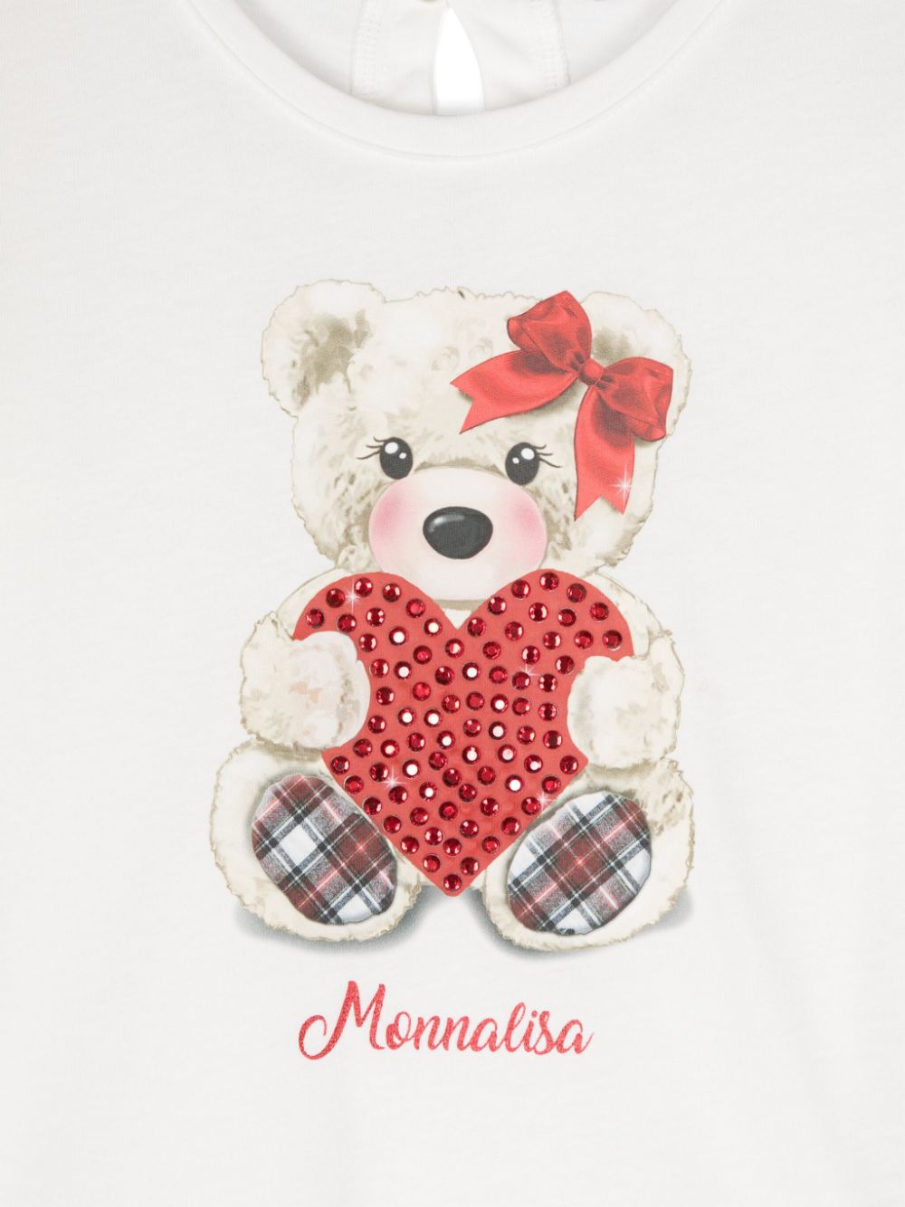 Monnalisa T-shirt met teddybeerprint Wit