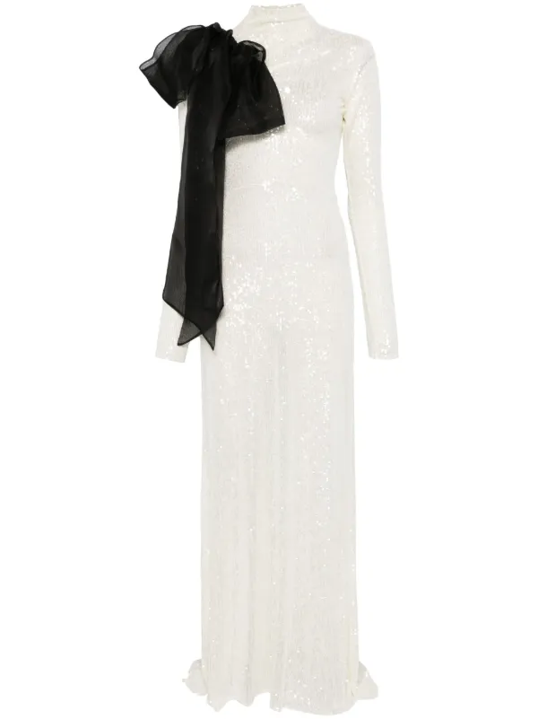Atu Body Couture Draped-Detail Maxi Dress - White
