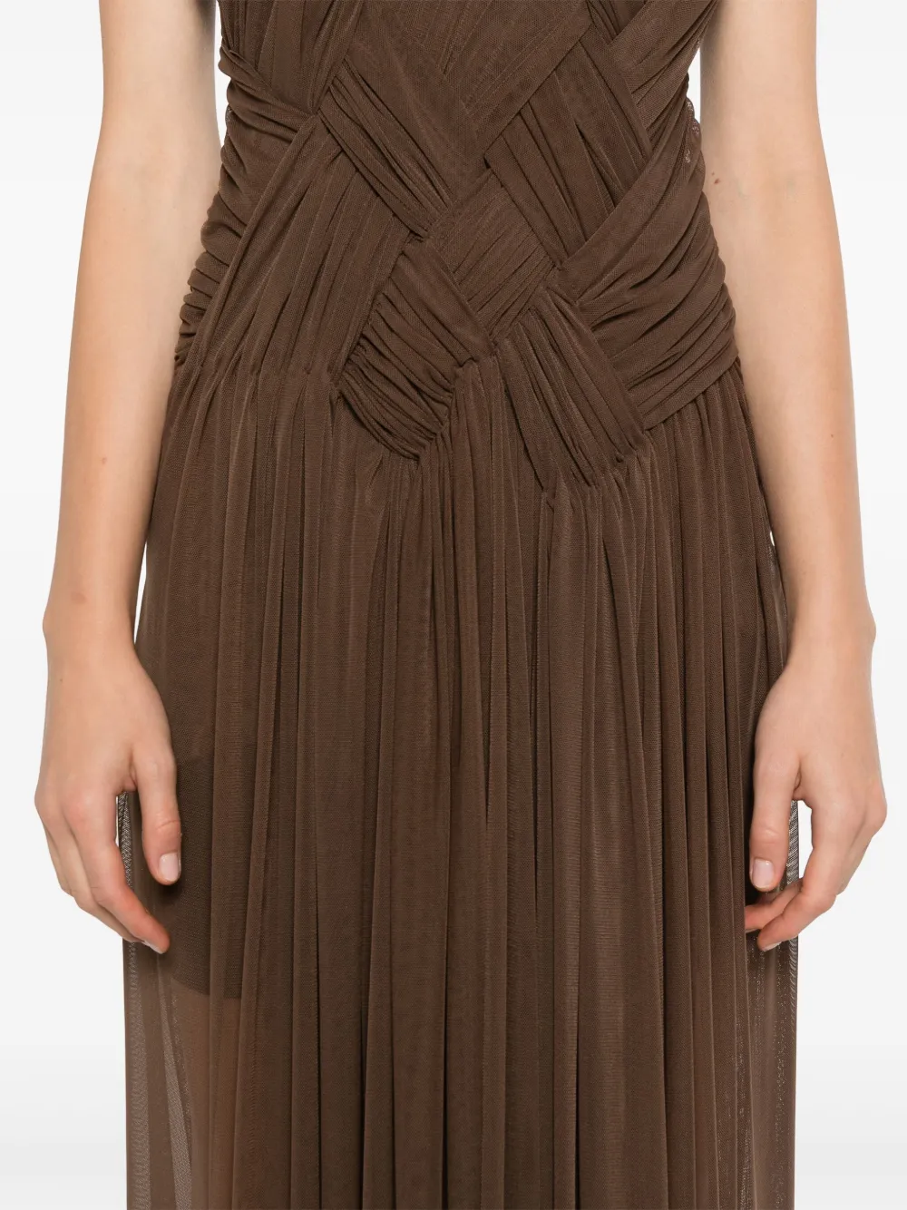 Atu Body Couture Gevlochten maxi-jurk Bruin