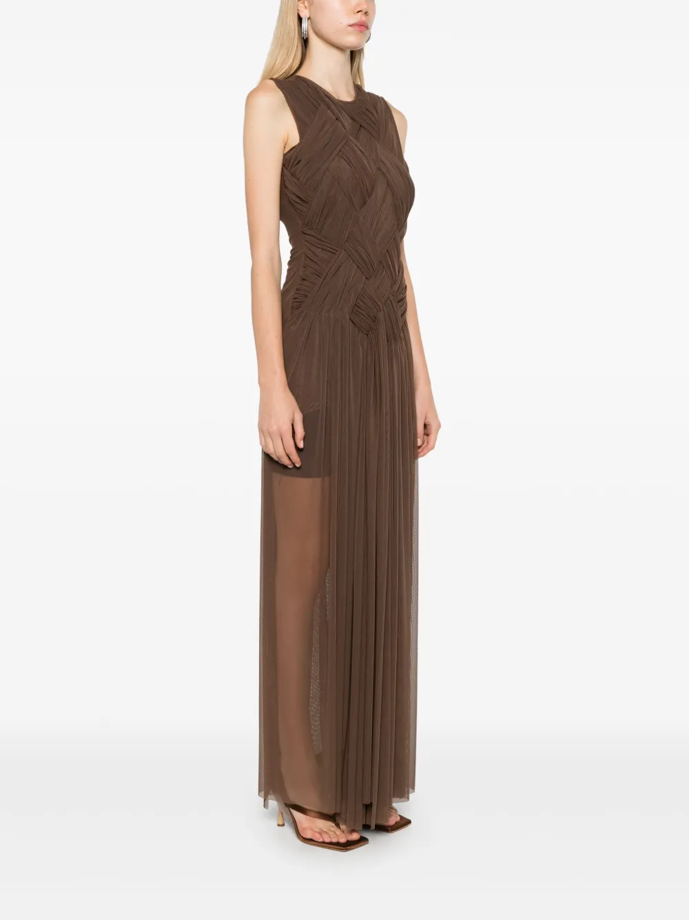 Atu Body Couture Gevlochten maxi-jurk Bruin