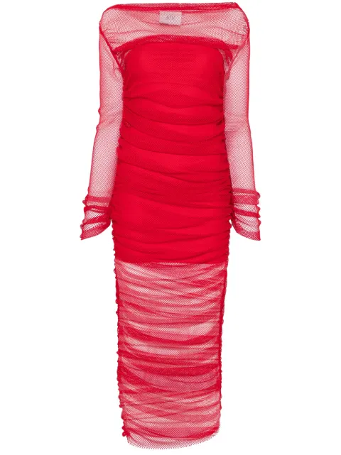 Atu Body Couture fishnet-design midi dress