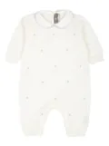Little Bear polka dot-embroidery romper - White