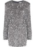 Elisabetta Franchi sequinned chenille mini dress - Grey