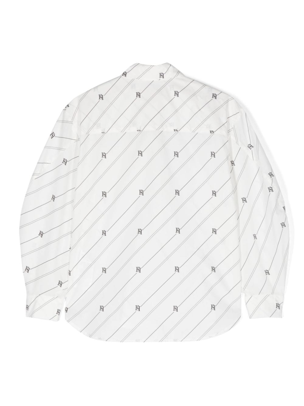 Shop Elisabetta Franchi La Mia Bambina Monogram-pattern Shirt In White