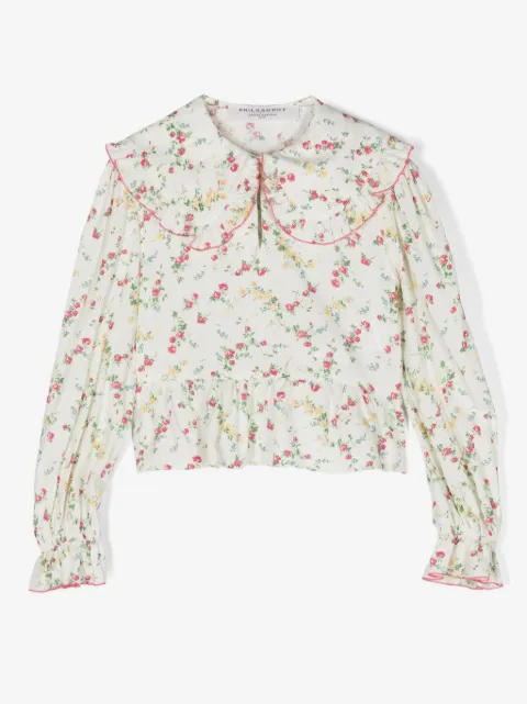 Philosophy Di Lorenzo Serafini Kids floral-print blouse