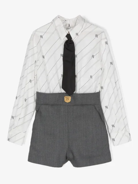 Elisabetta Franchi La Mia Bambina monogram-pattern playsuit