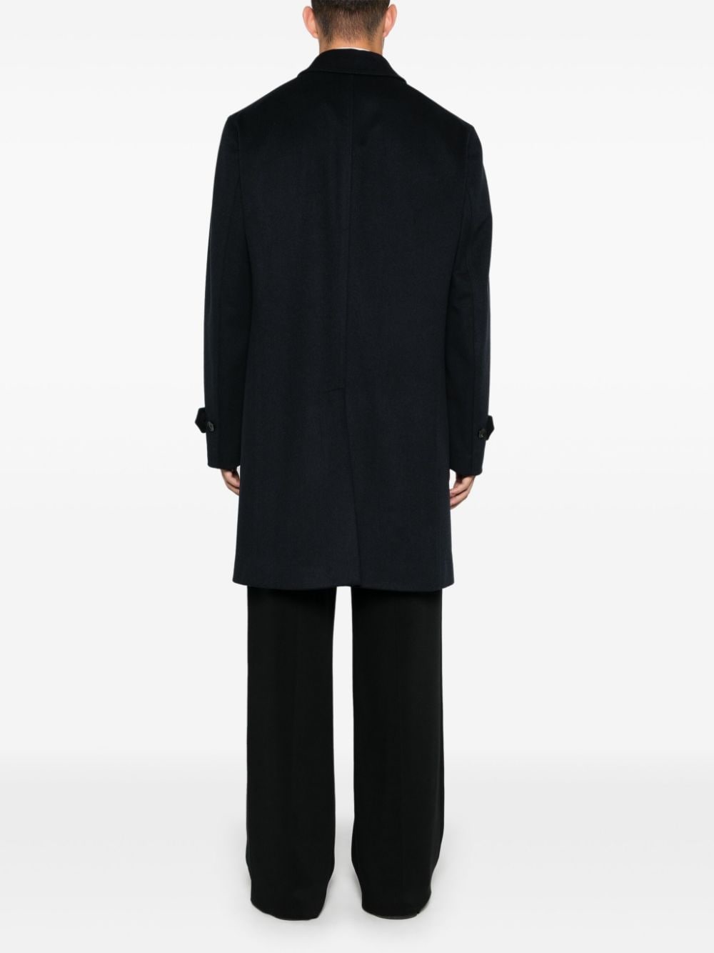 Shop Lardini Virgin-wool Coat In Blue