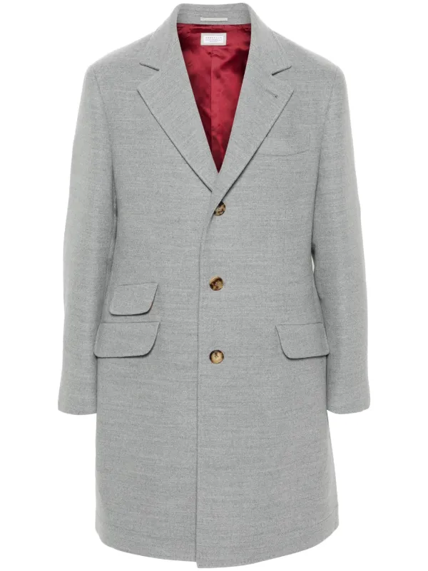 コート BRUNELLO CUCINELLI CAPPOTTO GRIGIO SCURO Brunello Cucinelli - Light Gray Wool Top Coat | Mitchell Stores