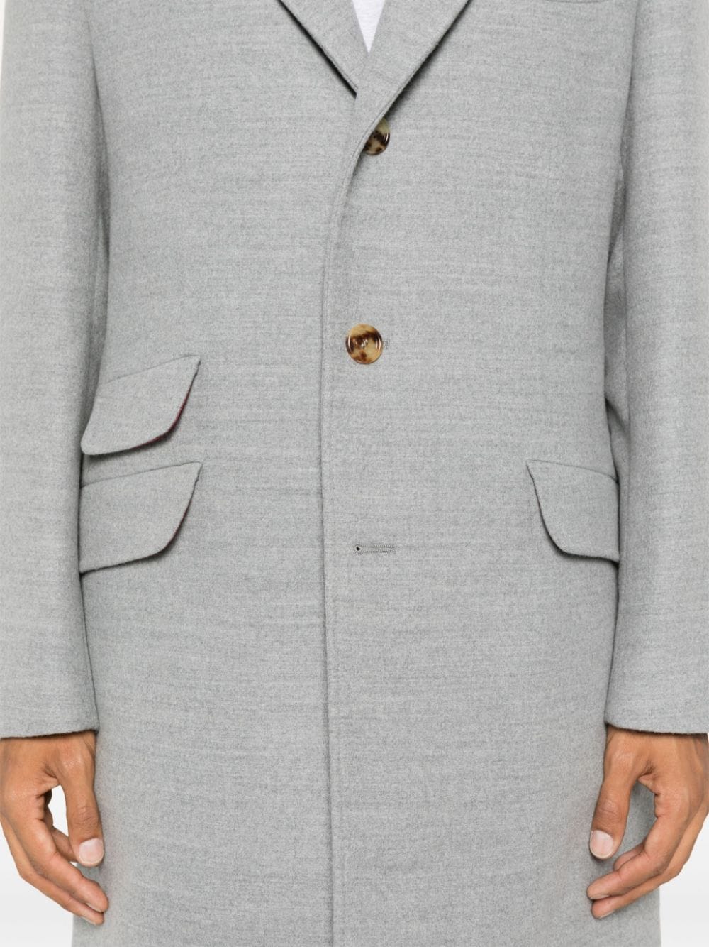 Shop Brunello Cucinelli Wool Coat In Grey