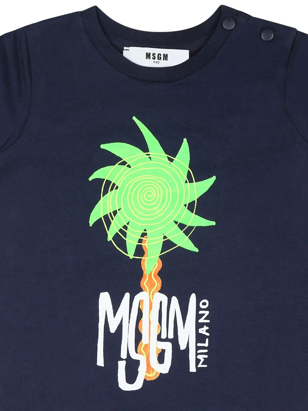MSGM Kids Kleding met tropische logoprint Blauw