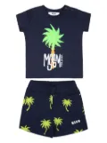 MSGM Kids tropical-logo-print clothing set - Blue