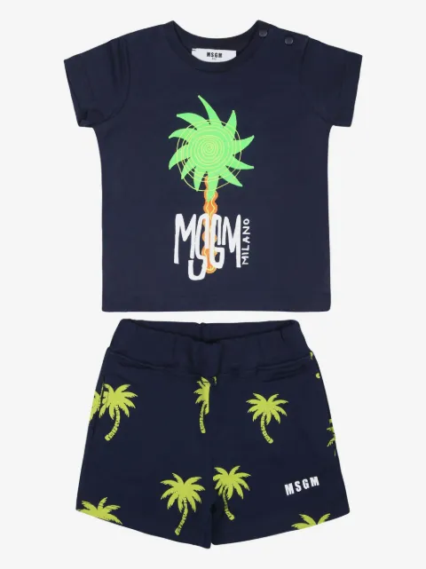 MSGM Kids set de ropa con logo estampado tropical