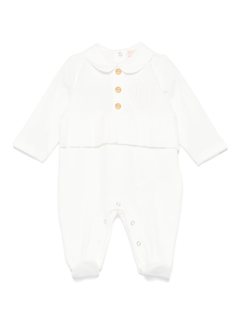 Elisabetta Franchi La Mia Bambina Pyjama met geborduurd logo Wit