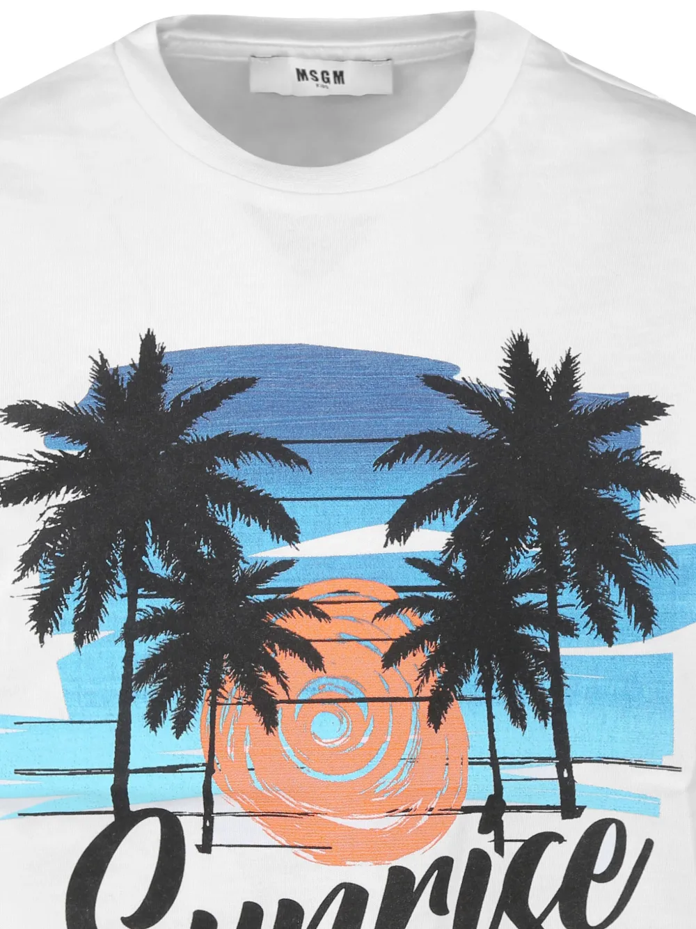 MSGM Kids T-shirt met palmboomprint Wit