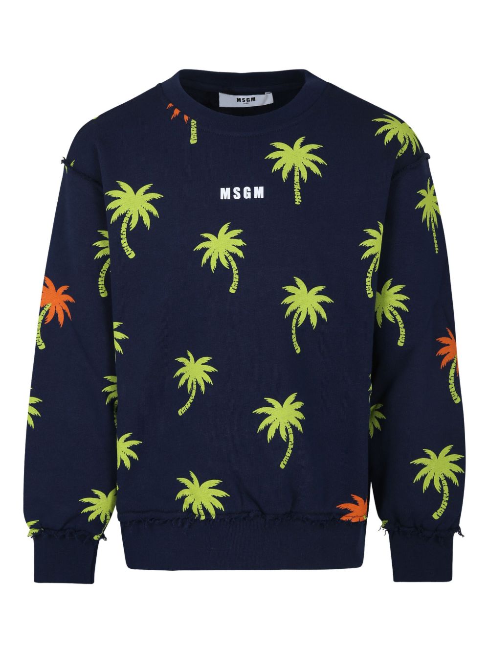 MSGM Kids palm tree-print sweatshirt - Blue