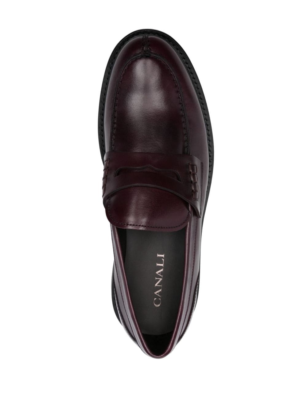 Canali Leren loafers Rood