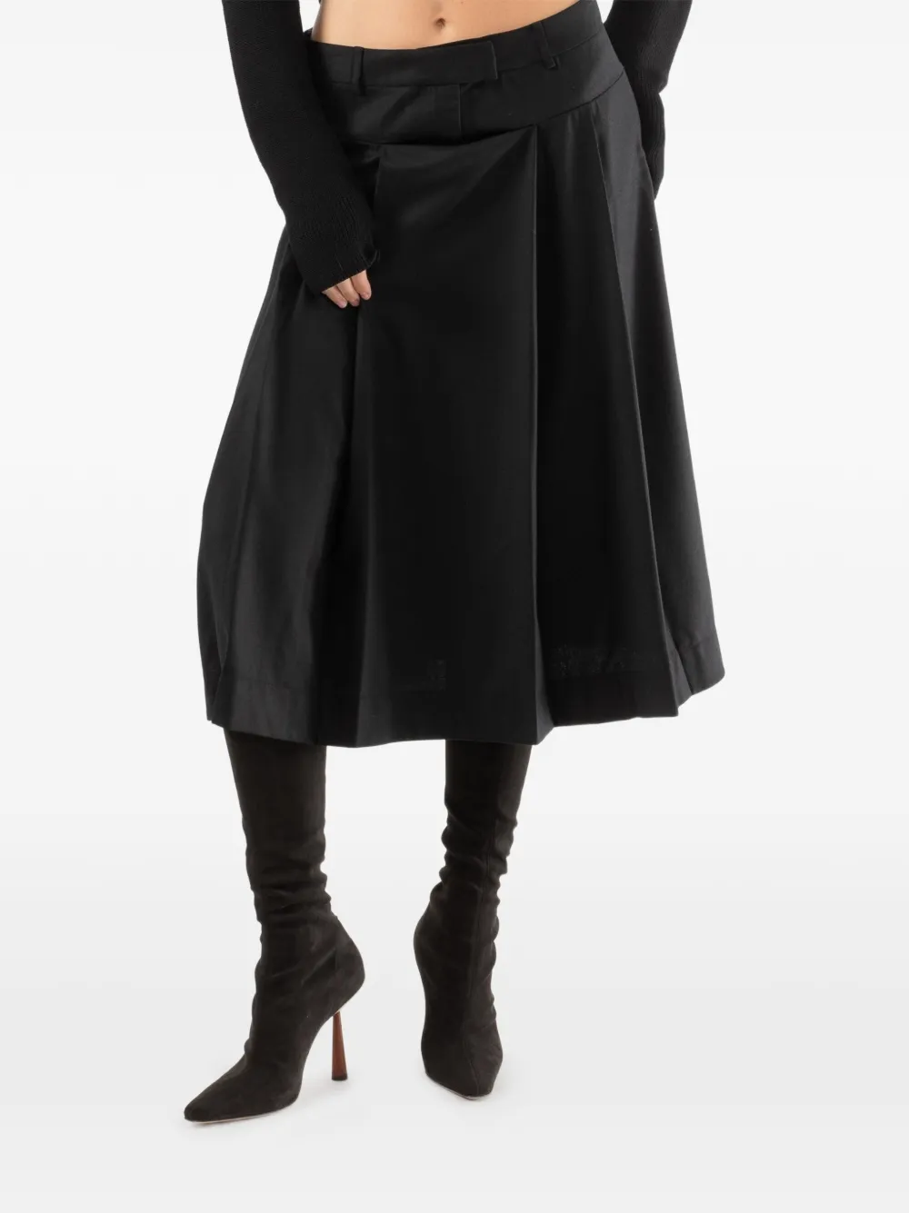 Aya Muse Oenia pleated midi skirt - Nero