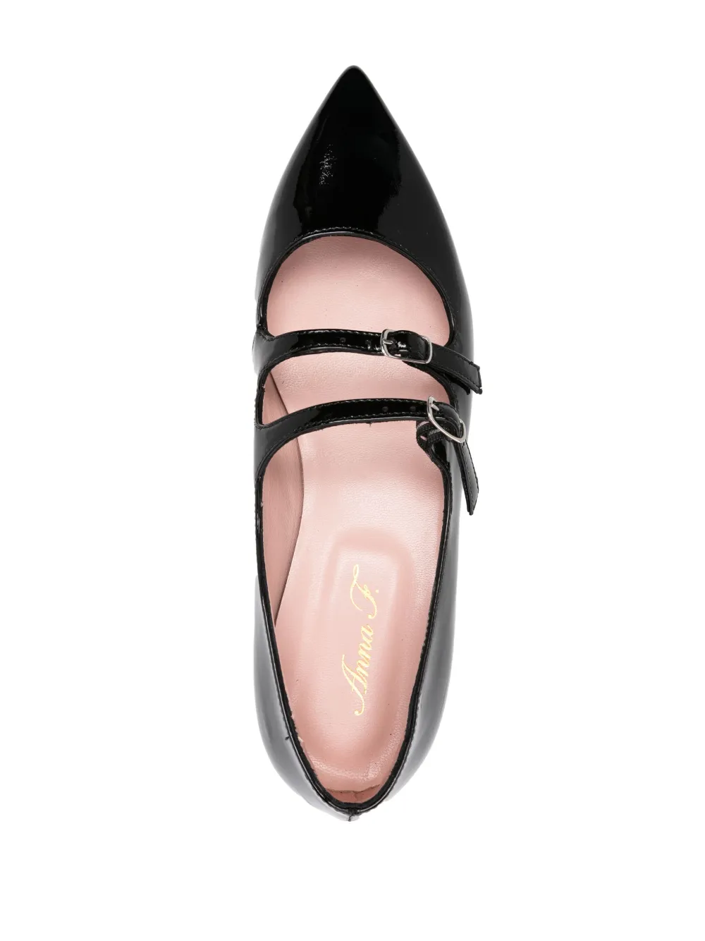 Anna F. Mary Jane gelakte ballerina's Zwart