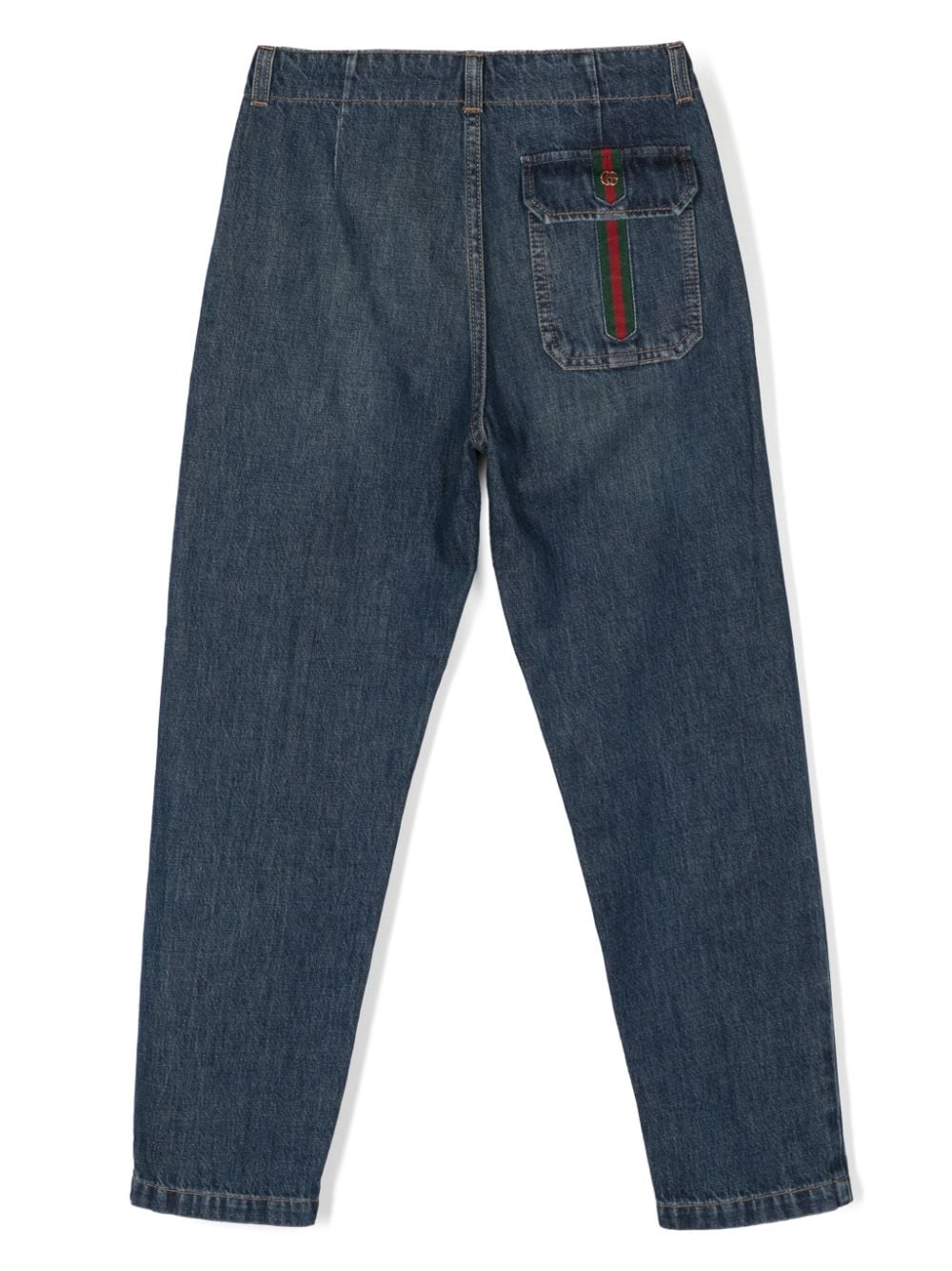 Gucci Kids Jeans met Web-detail - Blauw