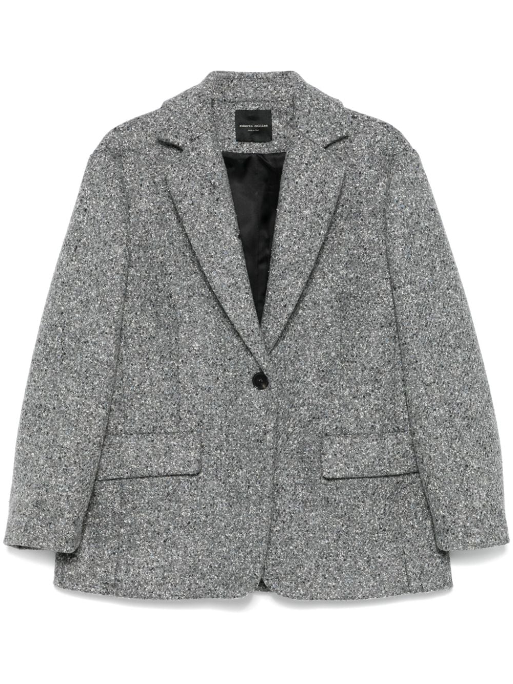 Shop Roberto Collina Mélange-effect Blazer In Grey