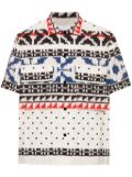 sacai abstract-pattern shirt - Black