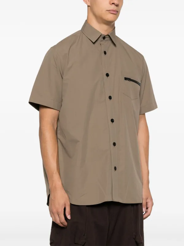 Sacai リップストップ シャツ | グリーン | FARFETCH JP