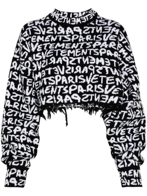 VETEMENTS سويتر بشعار بحياكة إنتارسيا