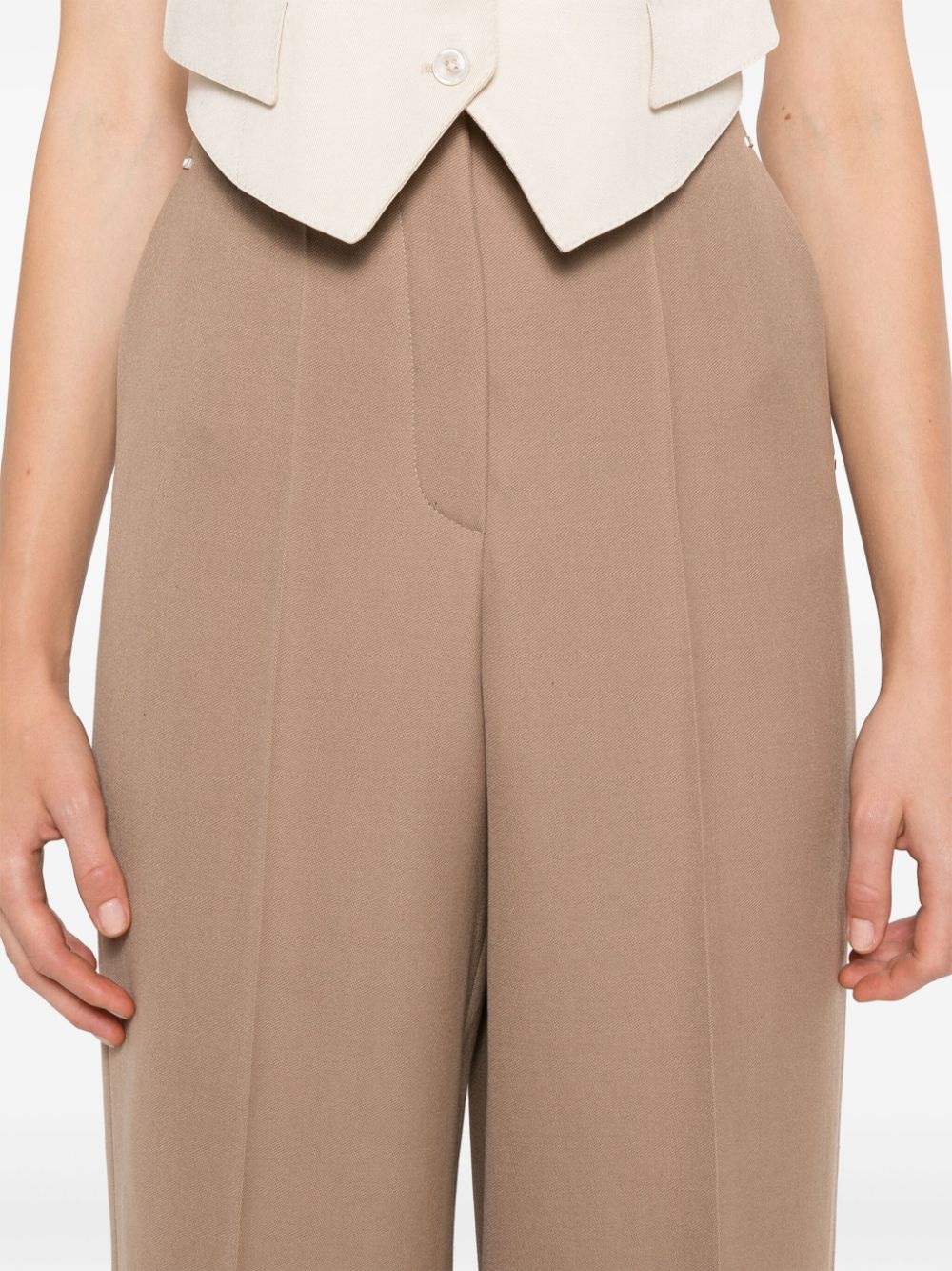 Shop Fendi Grain De Poudre Trousers In Brown