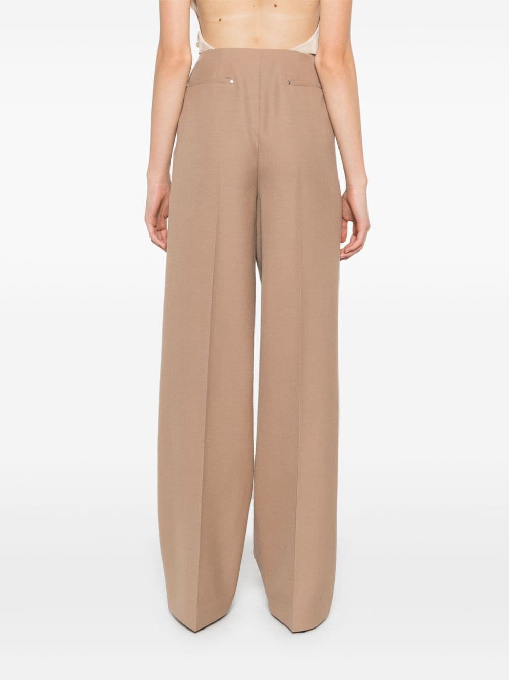 Shop Fendi Grain De Poudre Trousers In Brown