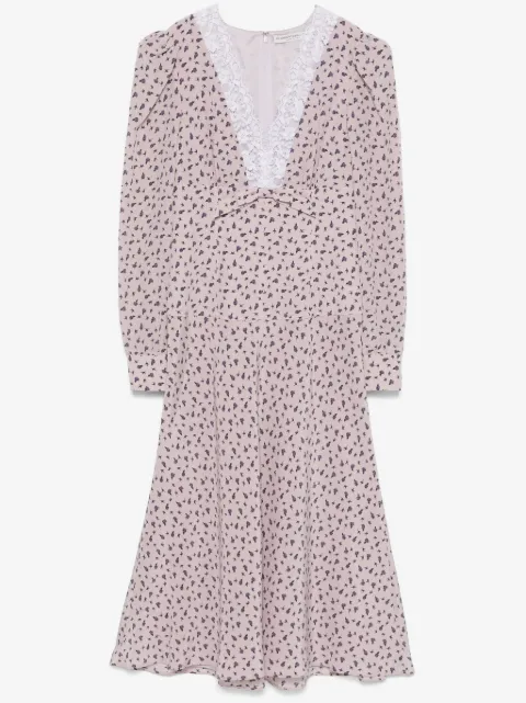 Alessandra Rich Midikleid mit Rosen-Print