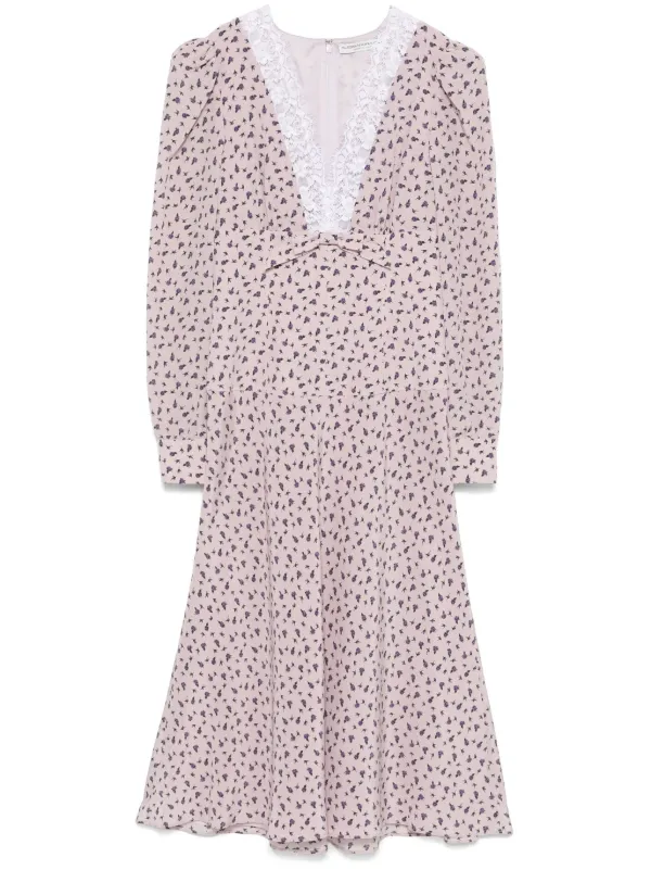 alessandra rich belted printed silk midi dress Alessandra Rich Belted Ruffled Floral-print Silk-crepe Midi Dress - Women - Black Dresses