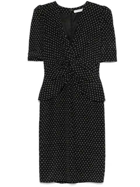 Alessandra Rich flower-print silk midi dress