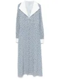 Alessandra Rich rose-print midi dress - Blue