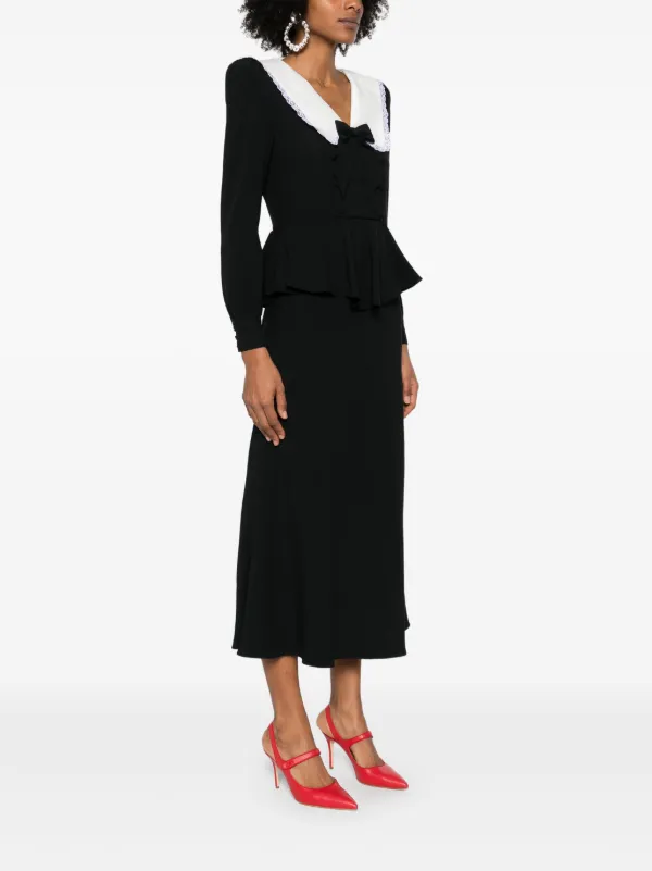 Alessandra Rich Envers Midi Dress | Black | FARFETCH