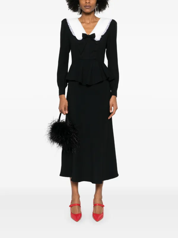 ALESSANDRA RICH FABX3605P42060822 関税送料込 Alessandra Rich Envers Midi Dress | Black | FARFETCH